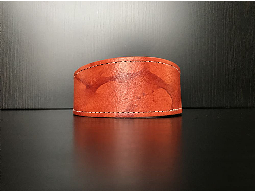 Felt Lined Red Shaded - Whippet Leather Collar - Size M